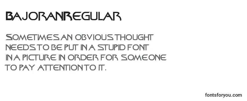 Review of the BajoranRegular Font