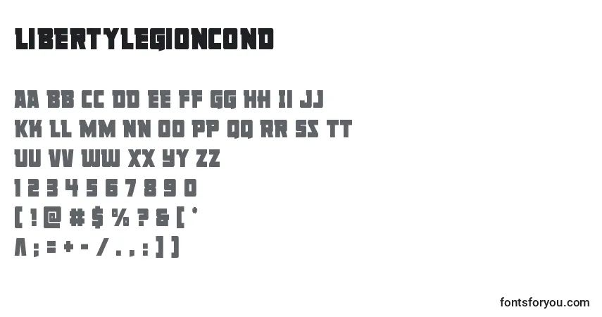 A fonte Libertylegioncond – alfabeto, números, caracteres especiais