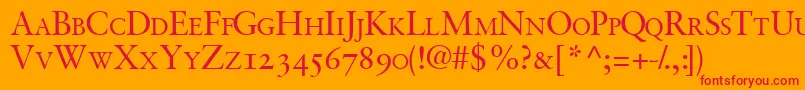 Garamondretrospectiveosscapsssk Font – Red Fonts on Orange Background