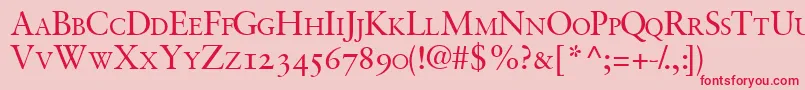 Garamondretrospectiveosscapsssk Font – Red Fonts on Pink Background