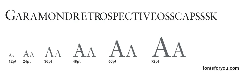 Размеры шрифта Garamondretrospectiveosscapsssk
