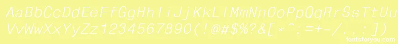 Czcionka Fhdli – białe czcionki na żółtym tle