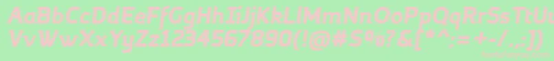 MargotBoldItalic Font – Pink Fonts on Green Background