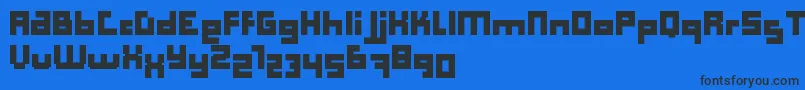 Шрифт ComputerAidBoldDker – чёрные шрифты на синем фоне