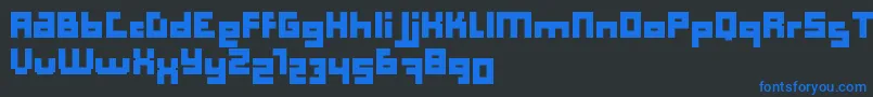 Шрифт ComputerAidBoldDker – синие шрифты на чёрном фоне