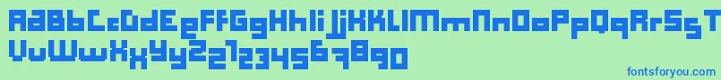 ComputerAidBoldDker Font – Blue Fonts on Green Background