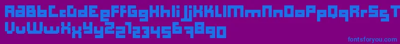 Czcionka ComputerAidBoldDker – niebieskie czcionki na fioletowym tle