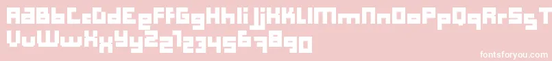 ComputerAidBoldDker-Schriftart – Weiße Schriften auf rosa Hintergrund