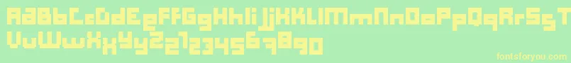 ComputerAidBoldDker-fontti – keltaiset fontit vihreällä taustalla