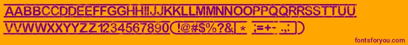 Top Secret -Schriftart – Violette Schriften auf orangefarbenem Hintergrund