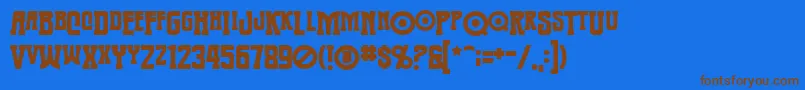 Warmonger Font – Brown Fonts on Blue Background