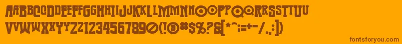 Warmonger Font – Brown Fonts on Orange Background