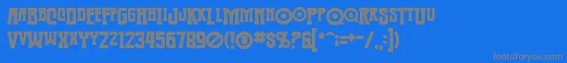 Warmonger Font – Gray Fonts on Blue Background