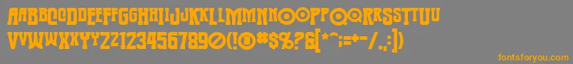 Warmonger-Schriftart – Orangefarbene Schriften auf grauem Hintergrund