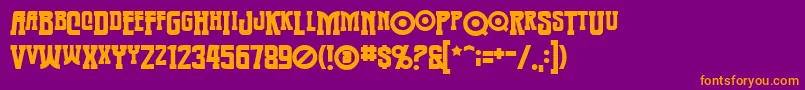 Warmonger Font – Orange Fonts on Purple Background