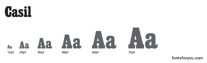 Casil Font Sizes