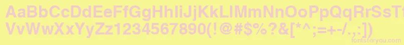 HelveticaLtBold Font – Pink Fonts on Yellow Background