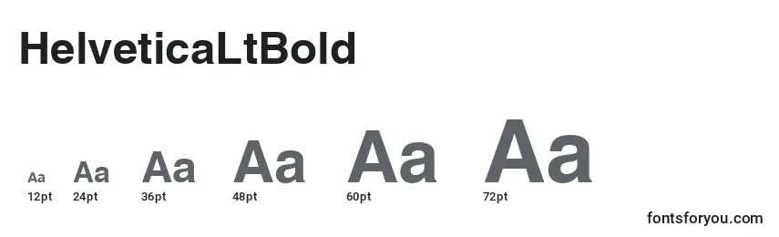 Размеры шрифта HelveticaLtBold
