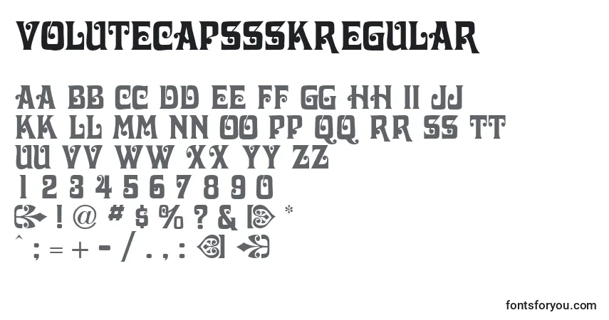 Schriftart VolutecapssskRegular – Alphabet, Zahlen, spezielle Symbole