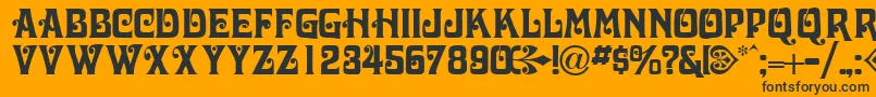 VolutecapssskRegular Font – Black Fonts on Orange Background
