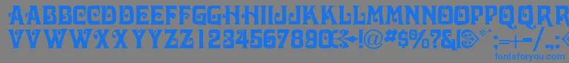 フォントVolutecapssskRegular – 灰色の背景に青い文字