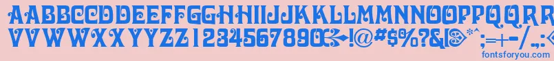 Police VolutecapssskRegular – polices bleues sur fond rose