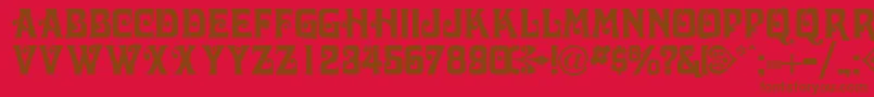 フォントVolutecapssskRegular – 赤い背景に茶色の文字
