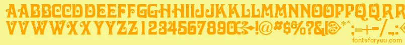 VolutecapssskRegular Font – Orange Fonts on Yellow Background