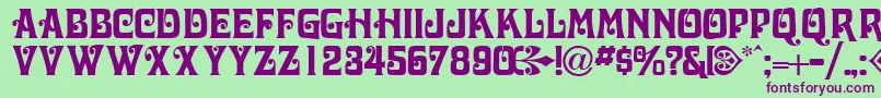 Saiba mais sobre a fonte VolutecapssskRegular Fonte VolutecapssskRegular – fontes roxas em um fundo verde