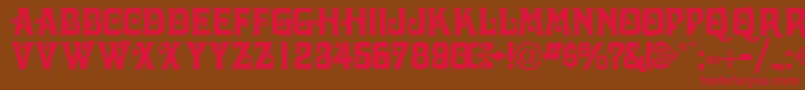 VolutecapssskRegular Font – Red Fonts on Brown Background