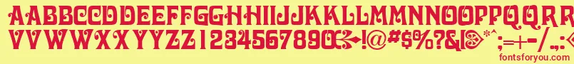 VolutecapssskRegular Font – Red Fonts on Yellow Background