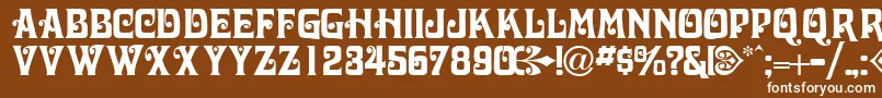 VolutecapssskRegular Font – White Fonts on Brown Background