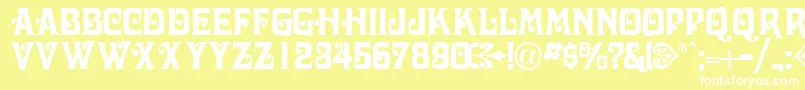 VolutecapssskRegular Font – White Fonts on Yellow Background