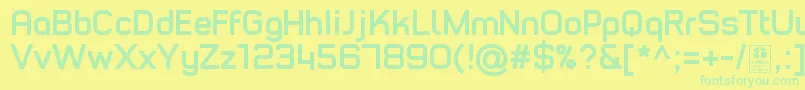 Czcionka TypoStyleBoldDemo – zielone czcionki na żółtym tle