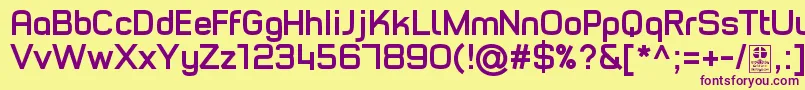 Czcionka TypoStyleBoldDemo – fioletowe czcionki na żółtym tle