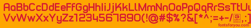 TypoStyleBoldDemo-Schriftart – Rote Schriften auf orangefarbenem Hintergrund