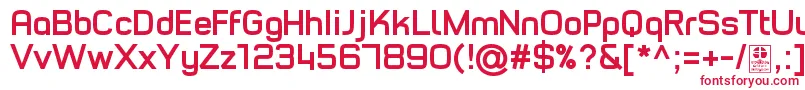 TypoStyleBoldDemo-fontti – punaiset fontit valkoisella taustalla