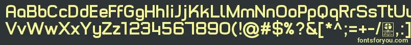 TypoStyleBoldDemo-fontti – keltaiset fontit mustalla taustalla