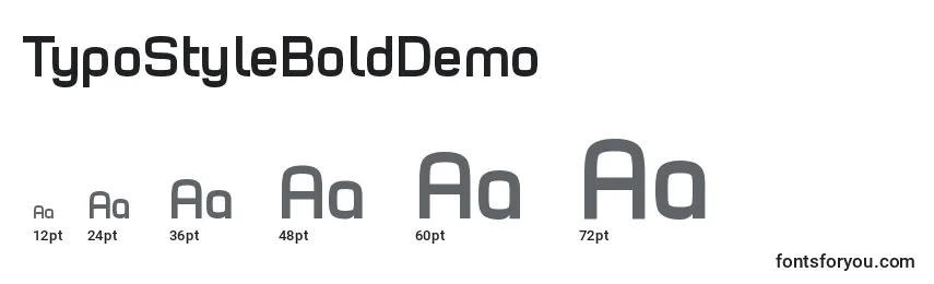 TypoStyleBoldDemo Font Sizes