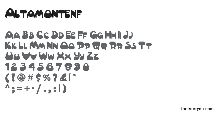 Шрифт Altamontenf (115377) – алфавит, цифры, специальные символы