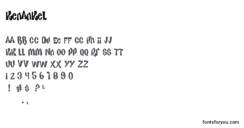 A fonte KenanKel – alfabeto, números, caracteres especiais