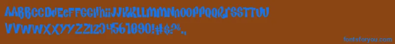 KenanKel Font – Blue Fonts on Brown Background