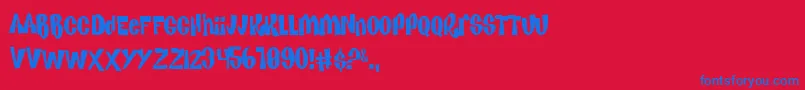 KenanKel Font – Blue Fonts on Red Background