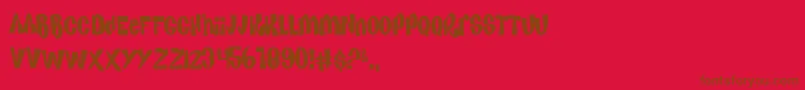 KenanKel Font – Brown Fonts on Red Background