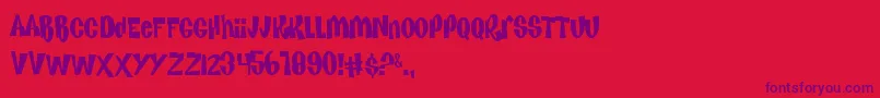 KenanKel Font – Purple Fonts on Red Background