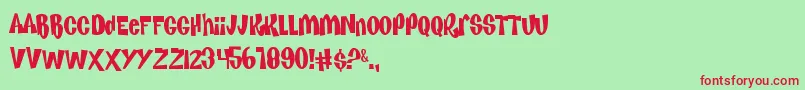 KenanKel Font – Red Fonts on Green Background