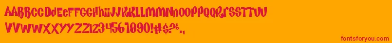 KenanKel Font – Red Fonts on Orange Background