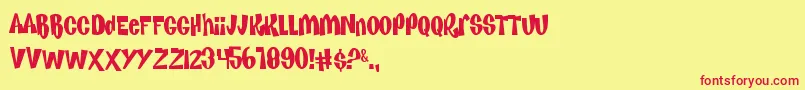 KenanKel Font – Red Fonts on Yellow Background