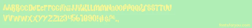 KenanKel Font – Yellow Fonts on Green Background
