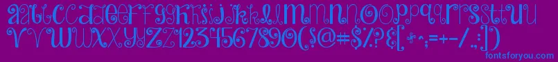 Jandahideandseek Font – Blue Fonts on Purple Background